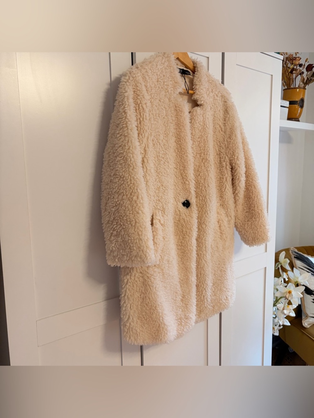 Zara Teddy coat cream